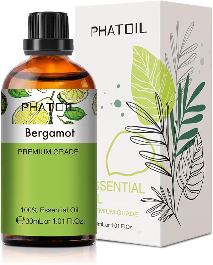 Bergamot Essential Oil 1.01fl.oz/30ml, PHATOIL Bergamot Oils Long Lasting Scents by PHATOIL