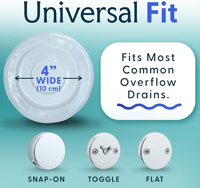 SlipX Solutions Bottomless Bath, Essential Overflow Drain Cover - Image 4