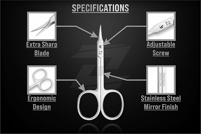 Cuticle Scissors Professional Extra Fine Curved Pointed Tip - Image 5