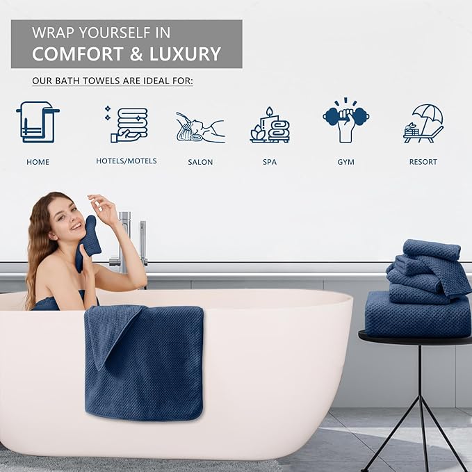 Hand Towels Set 2 Pack-16“x31”, Ultra Soft Microfibers Bathroom Towel Set - Image 6