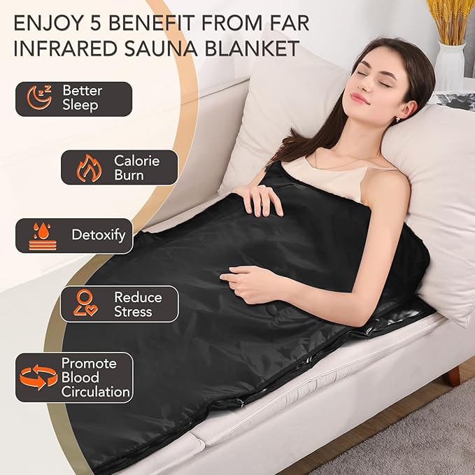 Infrared Sauna Blanket for Home Use, Portable Far Infrared Home Sauna for Detox - Image 2