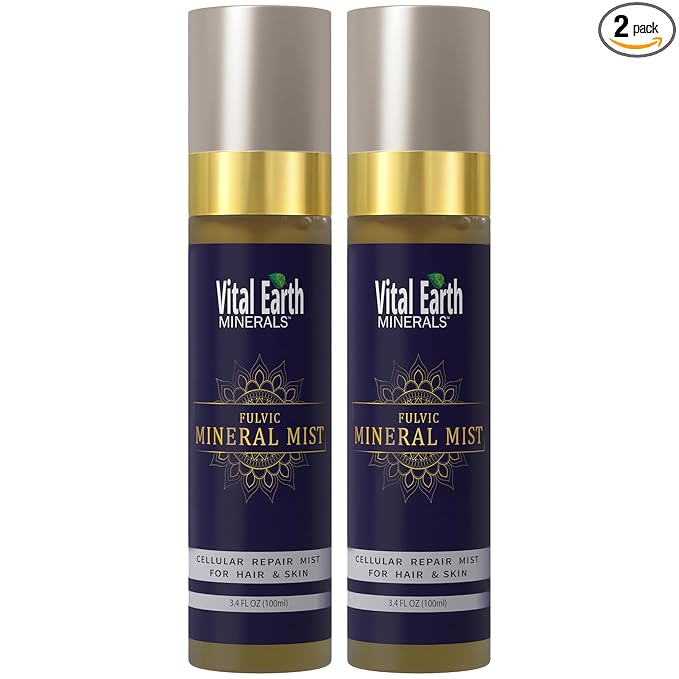 Vital Earth Fulvic Mineral Facial Mist, Travel-Friendly 2-Pack – Anti-Aging by VitalEarthMinerals