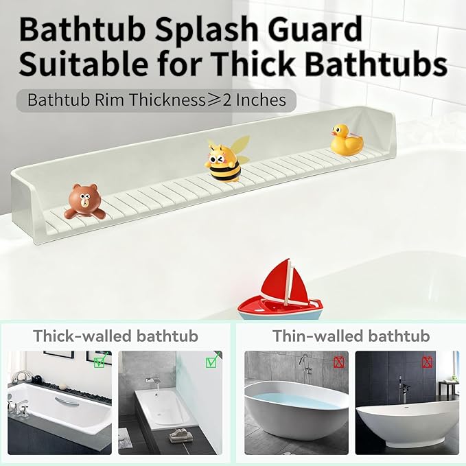 Bathtub Splash Guard for Tub Kids - 31IN Silicone Splash Guard - Image 5