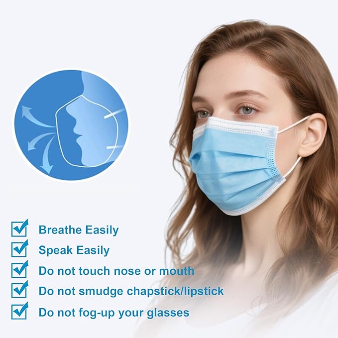 LEMENT Disposable Face Masks 125 Pcs, 3 Ply Face Mask Elastic Earloops - Image 4