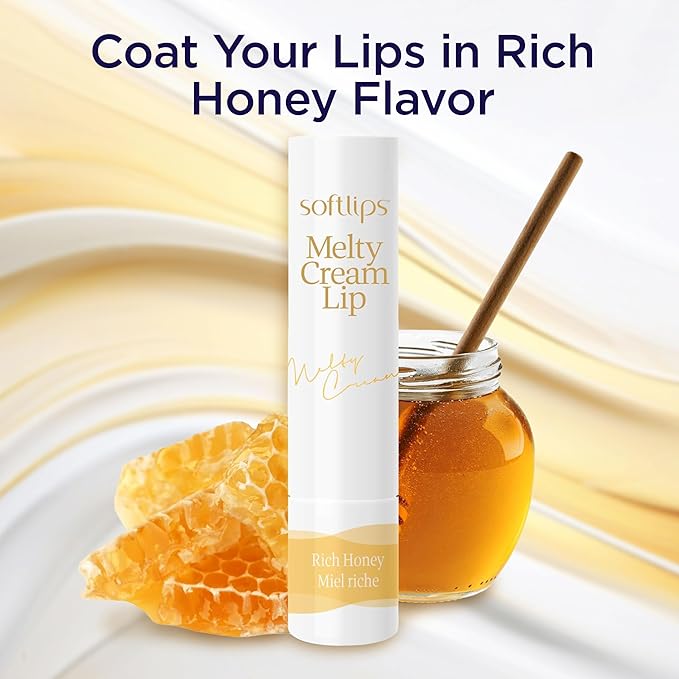 Softlips Melty Cream Hydrating Lip Balm, Honey Flavor, Long-Lasting - Image 5