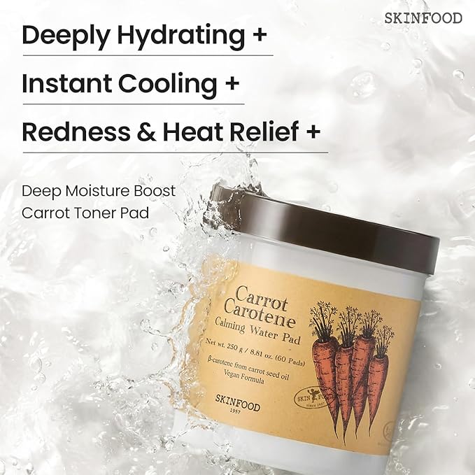 SKINFOOD Carrot Toner Pads, Instant Cooling & Redness Relief, After Sun Care - Image 3