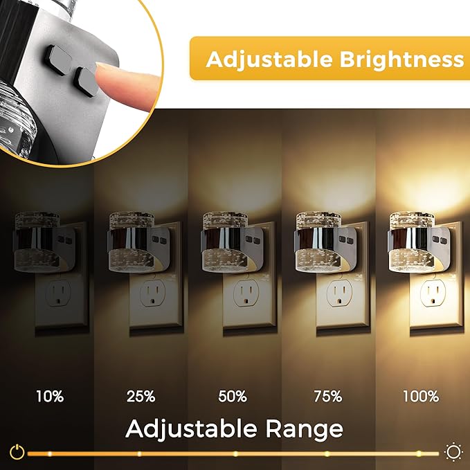 L LOHAS LED Night Light, 2 Pack 3000K Bubble Night Lights Plug into Wall - Image 3
