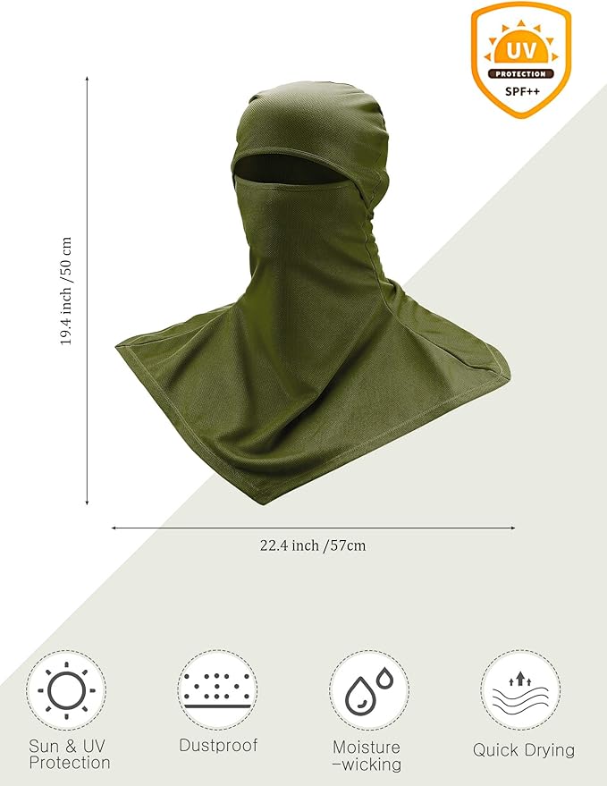 SATINIOR 3 Piece Balaclava Face Cover Sun Protection Neck Cover Summer - Image 2