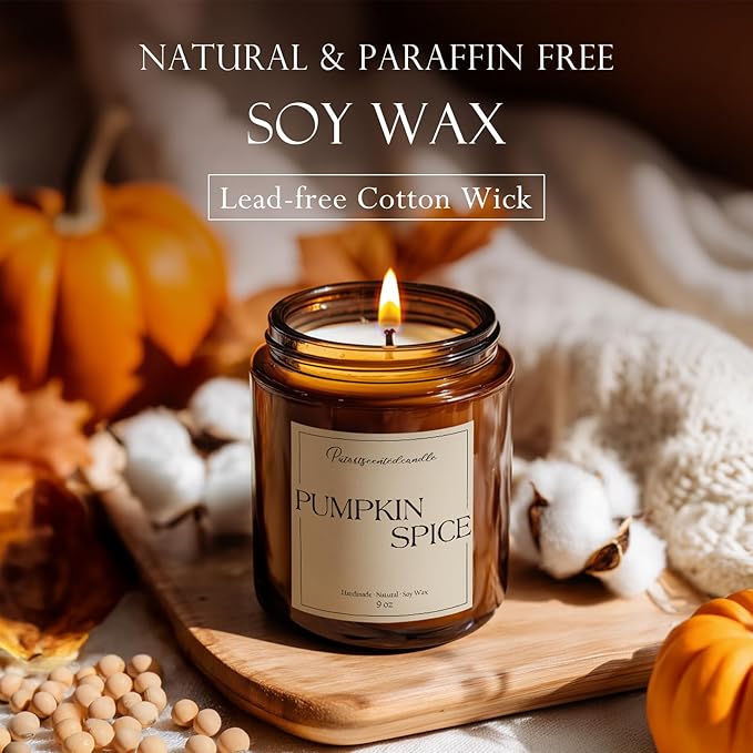Pumpkin Spice Scented Candles for Home, Natural Soy Wax Aromatherapy Non Toxic - Image 4