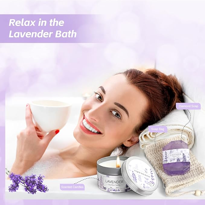 Mothers Day Gifts for Mom, Lavender Spa Gifts Set, Relaxing Spa Gifts, Bath Spa - Image 5