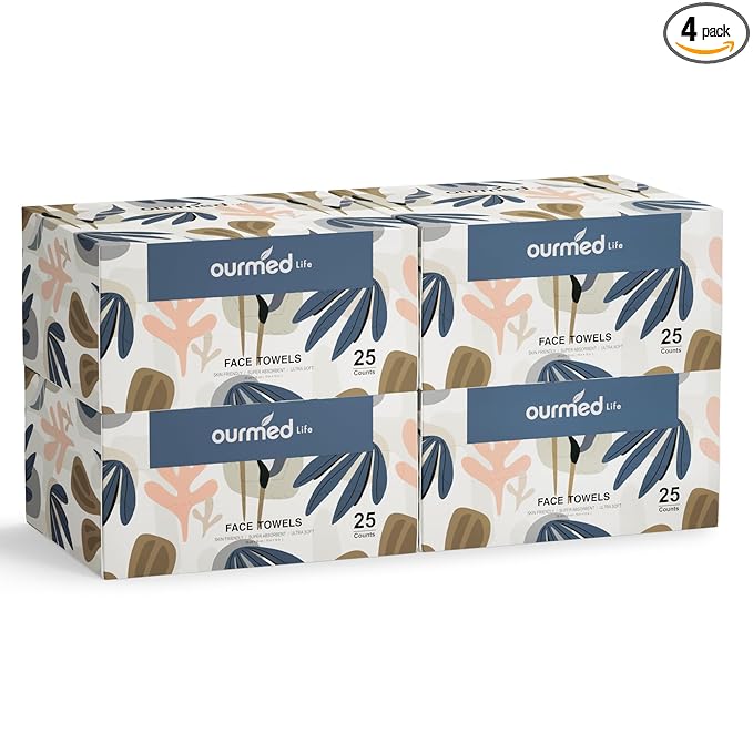 Ourmed Life Face Towels, Disposable Biodegradable Facial Towels by ourmedlife