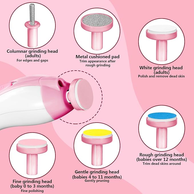 Qunlions life Baby Nail Trimmer Electric, 6 in 1 Rechargeable Baby Nail - Image 3