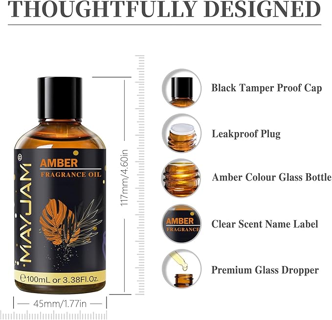 Amber Fragrance Oil Essential Oil, MAYJAM 3.38FL.OZ Amber Oil - Image 8