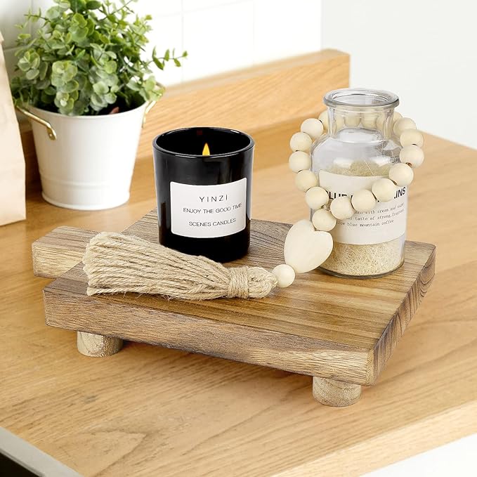 2 Pcs Handmade Wooden Tray, Practical Bathroom and Kitchen Decoration - Image 5