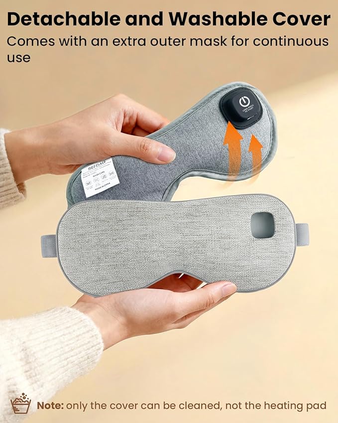 Cordless Heated Eye Mask with 1500mAh Large Battery, 4 Heat Levels & 100% - Image 7