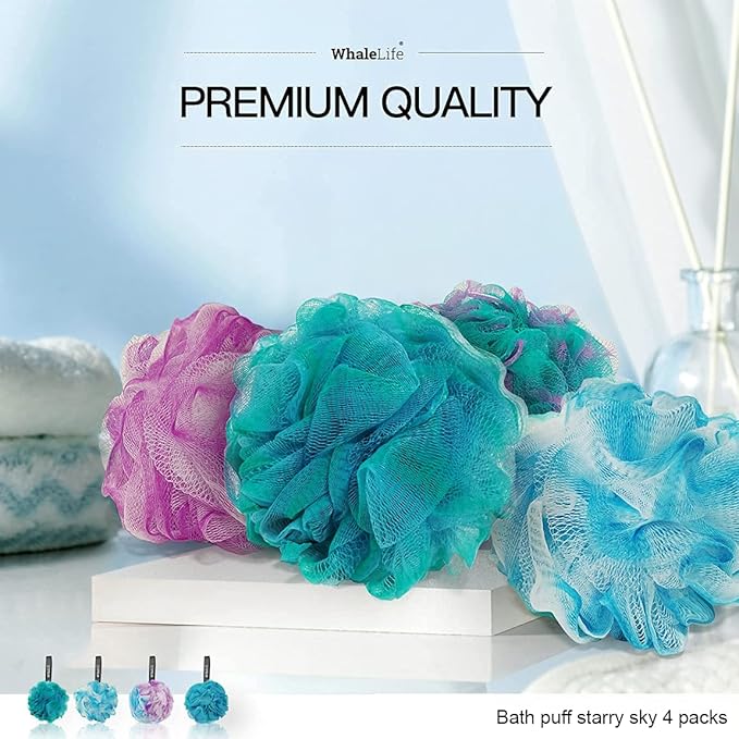 Loofah Sponge Bath Sponge for Women Men 4 Pack - Image 8