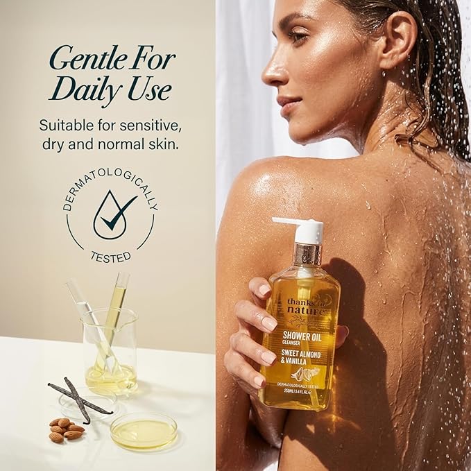 Shower Oil for Women with Sweet Almond and Vanilla, Luxe Oil Body Wash That - Image 3