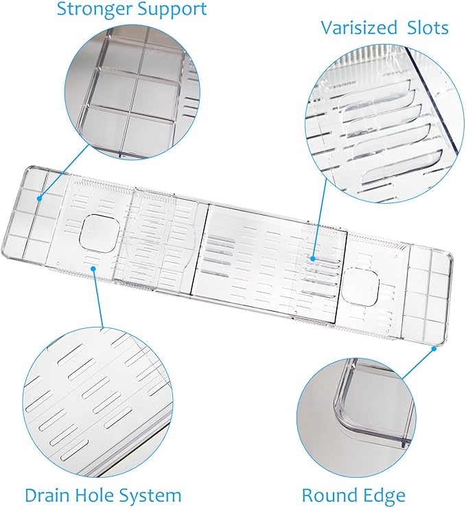 Expandable Bathtub Tray for Tub, Waterproof Bathroom Storage, Bath Organizer - Image 2