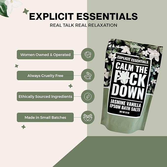 Explicit Essentials Jasmine Vanilla Epsom Bath Salts, Relaxation Blend - Image 4