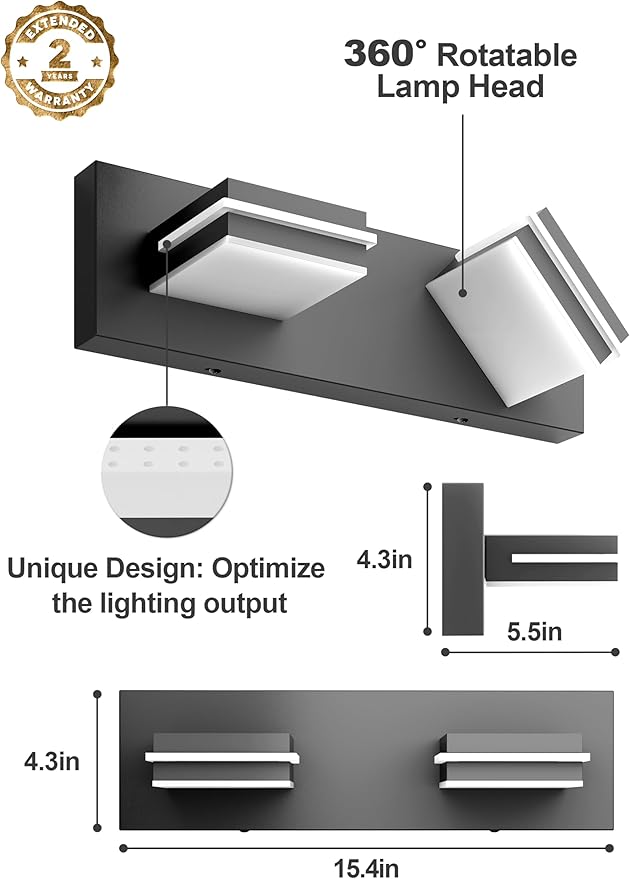 VOLISUN Modern Bathroom Vanity Light Fixtures, 5CCT Dimmable Bathroom Lighting - Image 6