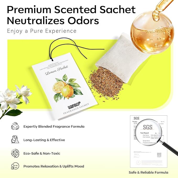 MYARO 12 Packs Lemon Scented Sachets - Image 4