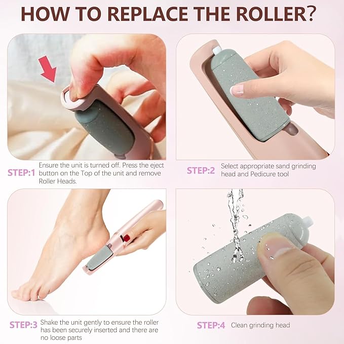 9 Pack Pedicures Replacement Heads, Electric Foot Callus Remover Roller Refills - Image 6