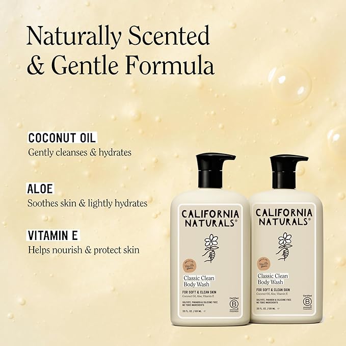 California Naturals Classic Clean Vanilla Bloom Body Wash 2-Pack, Daily - Image 3