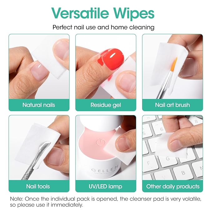 Gellen 400 Pack Nail Prep Cleanser Pads, Alcohol Pads - Image 4