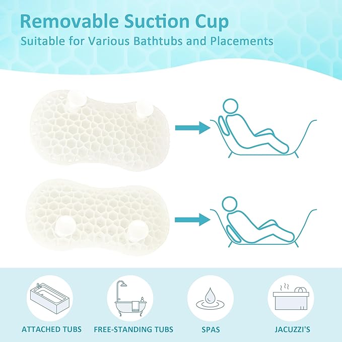 Sunlit Bath Jello Mini Gel Bath Pillows, Lumbar Pillow - Image 5