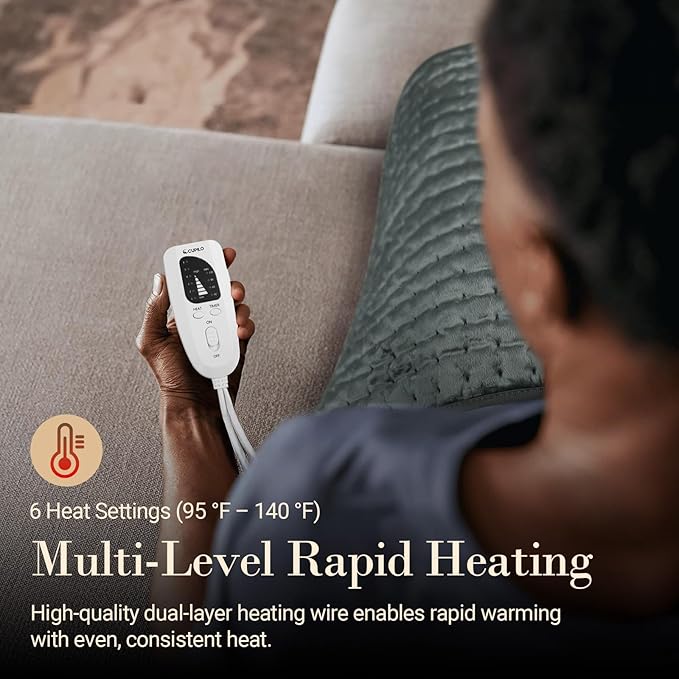 CuPiLo Heating Pad for Back Pain Relief, Electric Heating Pads for Neck and - Image 2