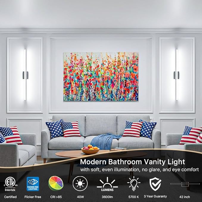 42Inch LED Bathroom Vanity Light Bar 5700K Dimmable Led Bathroom Light Over - Image 7