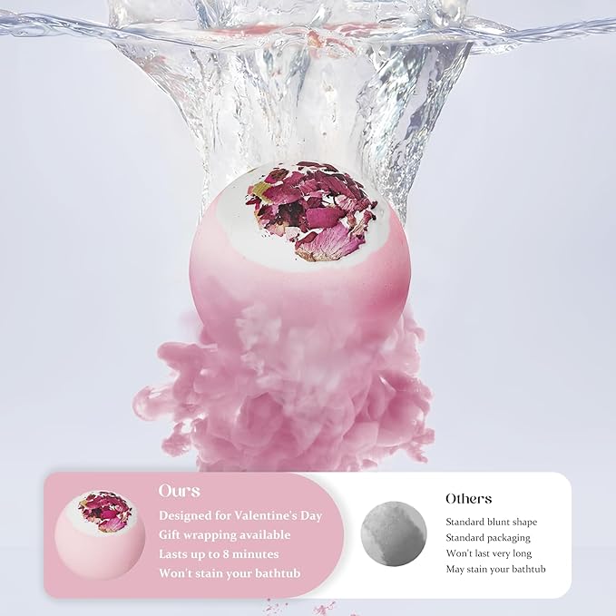 Valentines Bath Bombs Shower Steamers: Handmade Natural Bath Balls - Image 5