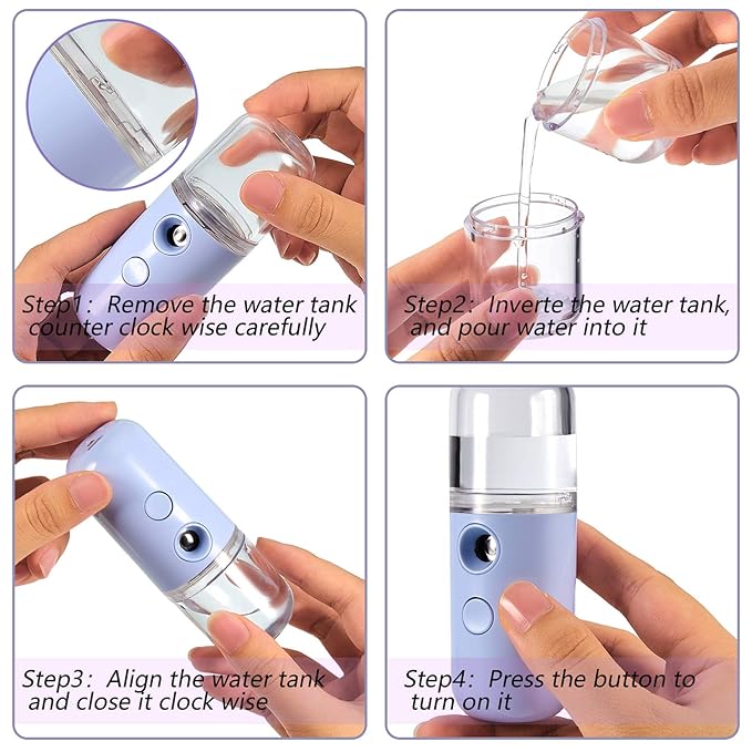 Mudder 8 Pieces Nano Facial Mister Face Sprayer Portable Handheld Humidifier - Image 4