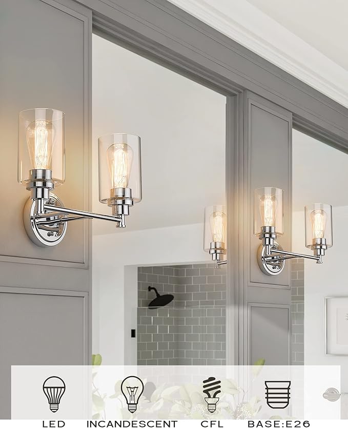 FEMILA Modern Bathroom Light Fixtures, 2-Light Bathroom Vanity Lights Over - Image 6