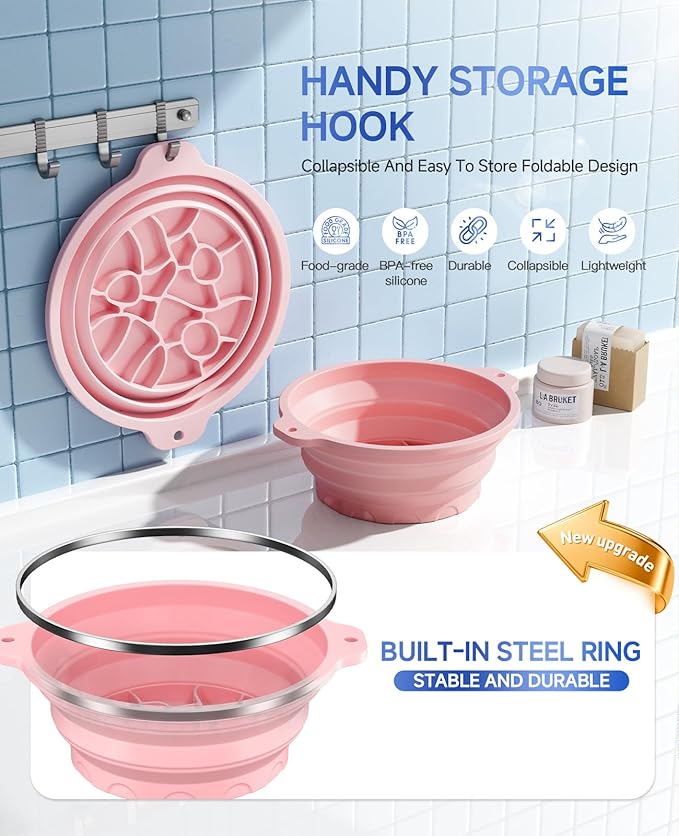 Face Bowl for Ice with Built-in Ice Tray Collapsible Silicone Facial Ice Bath - Image 4