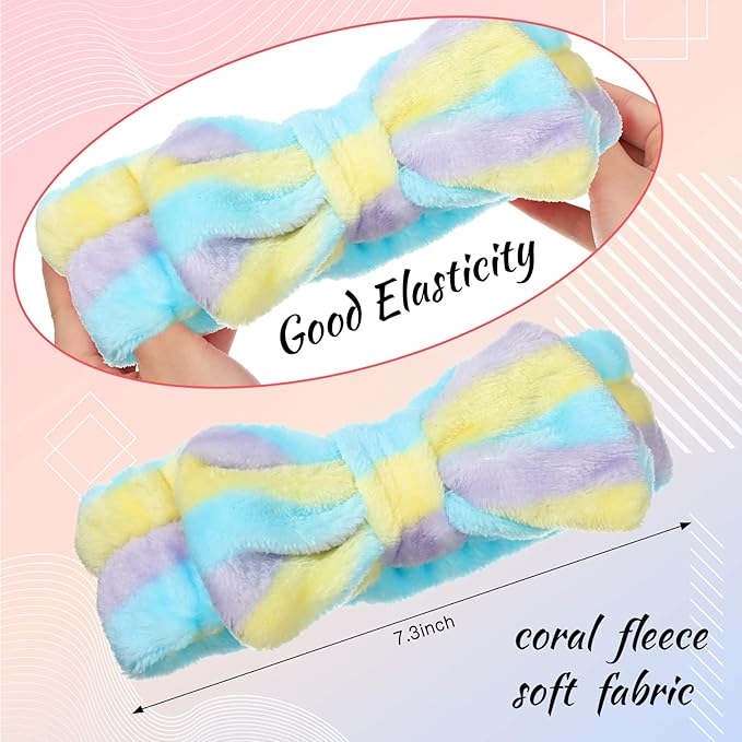 Jexine 24 Pcs Facial Spa Headband Makeup Headbands Bulk Bow Hair Head Band - Image 3