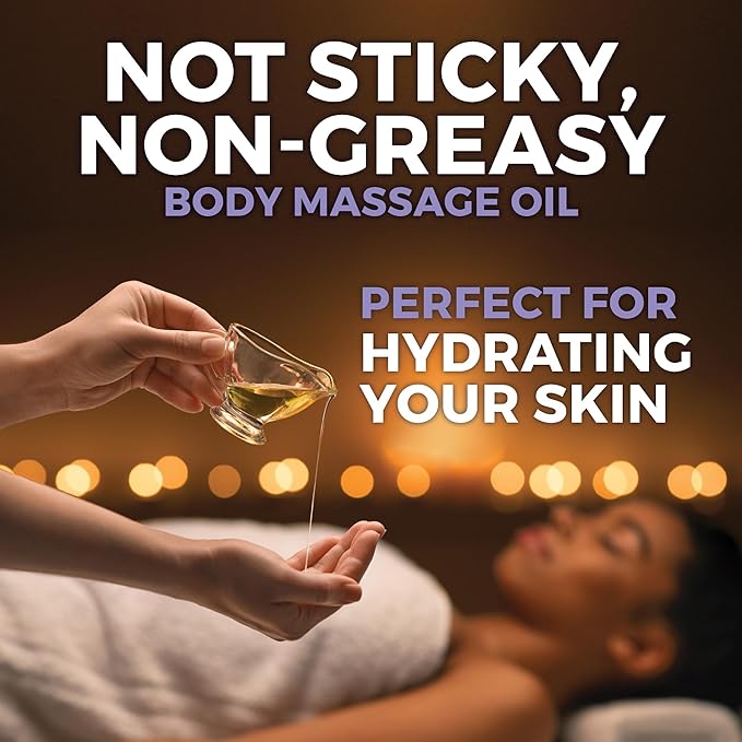 Viva Naturals Organic Massage Oil, Lavender Scented, 8 fl oz – Non-Greasy - Image 6