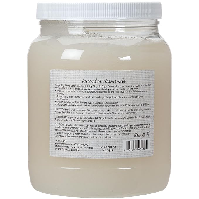 Ginger Lily Farms Botanicals Revitalizing Organic Sugar Scrub, All-Natural Skin - Image 2