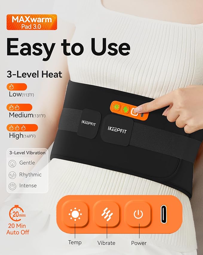 IKEEPFIT Portable Heating Pad for Back, Cordless Wearable Heat Belt - Image 8