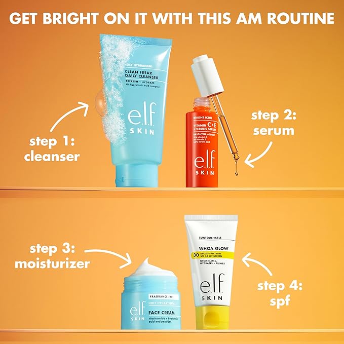 e.l.f. SKIN Bright Icon Vitamin C + E + Ferulic Face Serum Mini, Brightening & - Image 5