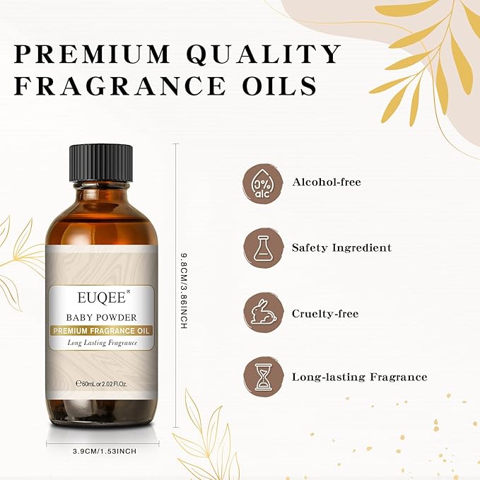 EUQEE Baby Powder Fragrance Oil Premium Fragrance Essential Oil 60ml - Image 3