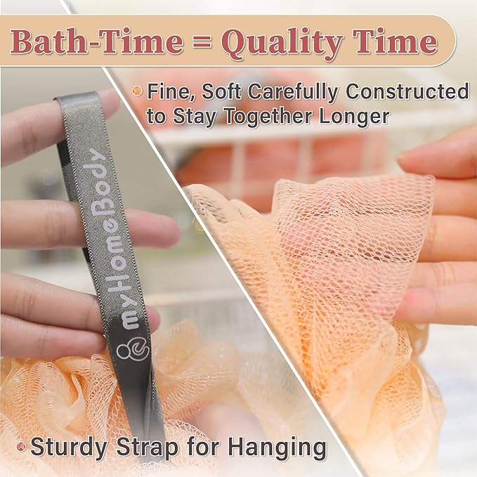 myHomeBody Large 70g Loofah Sponge, Body Scrubber, Bath Sponge, Loofah - Image 3