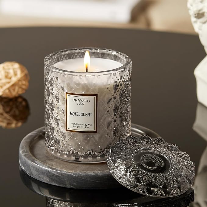 Chloefu LAN Hotel Scented Candle Natural Essential Oil, Luxury Scented Soy Jar - Image 5