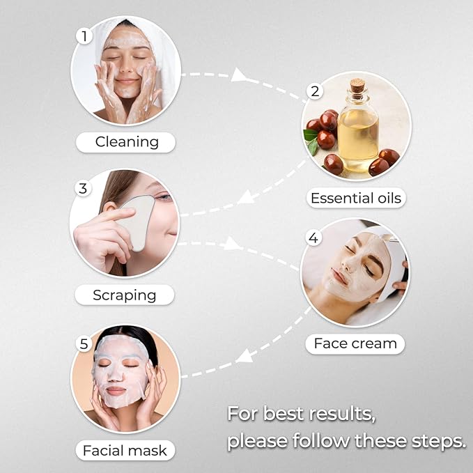 Stainless Steel Gua Sha Facial Tools | Premium Face & Body Massage Scraper - Image 6