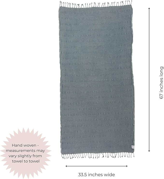 InfuseZen Stonewashed Turkish Bath & Beach Towel –100% Organic Turkish Cotton - Image 4