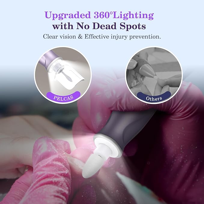 PELCAS Electric Nail Drills, 10 Speeds Cordless Nail File - Image 4