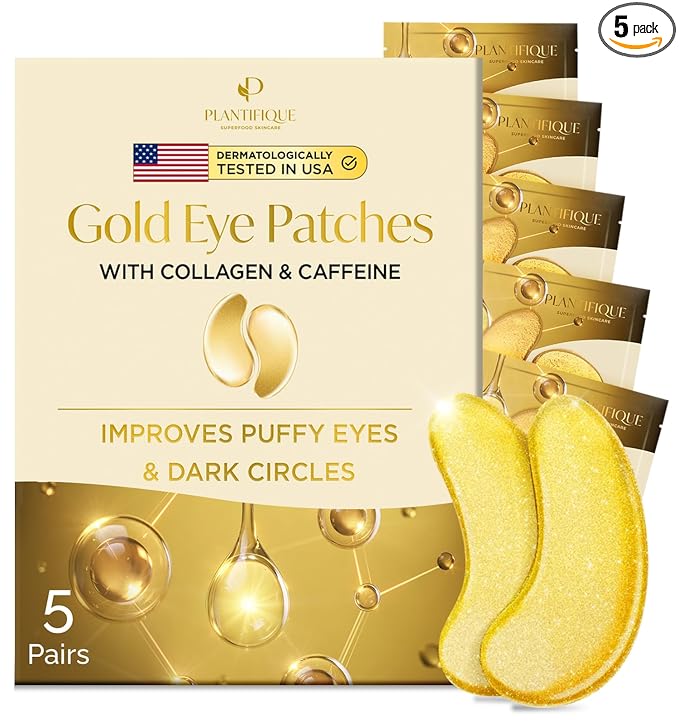PLANTIFIQUE 24K Gold Under Eye Patches 5 Pairs by Plantifique