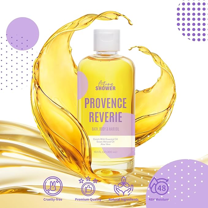 Bath Oil Body Oil Oil with Sweet Almond, Jojoba Oil, Sweet Almond & Lavender & - Image 4