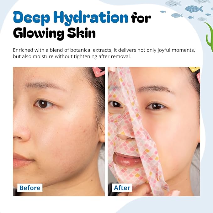 Epielle Character Face Mask Wave & Wild 6 Pack, Fun & Effective Korean Skin Care - Image 5