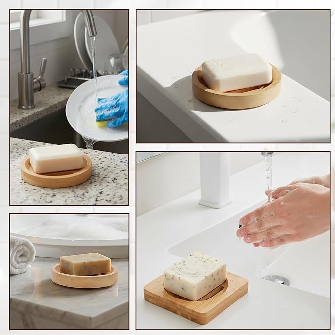 2 PCS Shower Steamer Holder Wood Soap Dish Holder Bamboo Soap Dish Wooden Soaps - Image 5